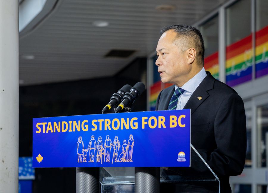 <who>Photo Credit: Government of BC</who>MLA Terry Yung during an announcement about C-STEP in late May 2025.