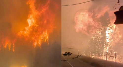 VIDEO: Coquihalla motorists capture footage of ferocious wildfire flames
