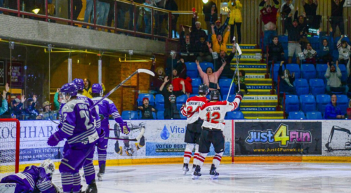 Warriors even series against Salmon Arm with OT heroics